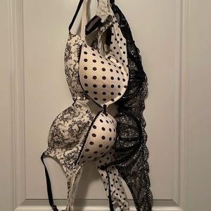 3 underwire bras. 2 Victoria’s Secret. 1 Roma black sheer lace.